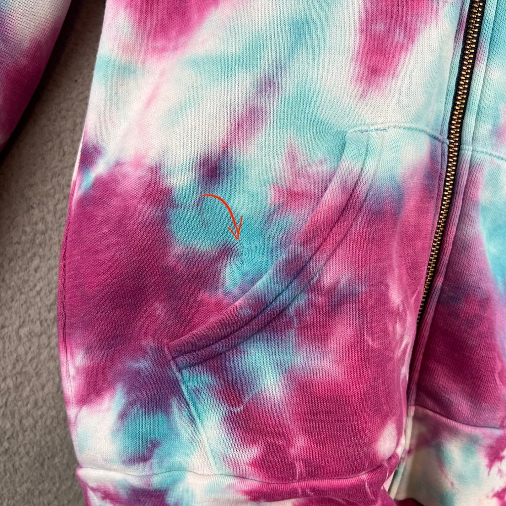 Aviator Nation Pink Blue Tie Dye Full Zip Hoodie Sweatshirt Womens Small Logo - Picture 4 of 12